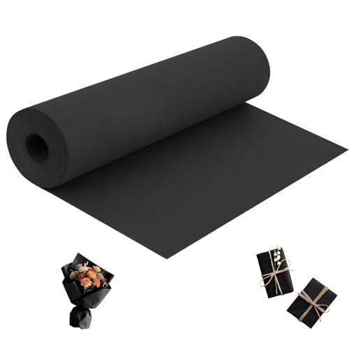 24”x 1200”Black Kraft Wrapping Paper Roll for Bulletin Board Poster Gift Wrapping, Craft Construction Paper for Easel Drawing Painting Art Supplies Packing Table Covering Bouquet Flower Christmas