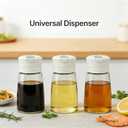 Soy Sauce Dispenser, 8.45oz Non-Drip Spout Cruet for Olive Oil, Vinegar, and Soy Sauce with Auto Flip Cap, Glass Dispenser Bottle for Kitchen Cooking