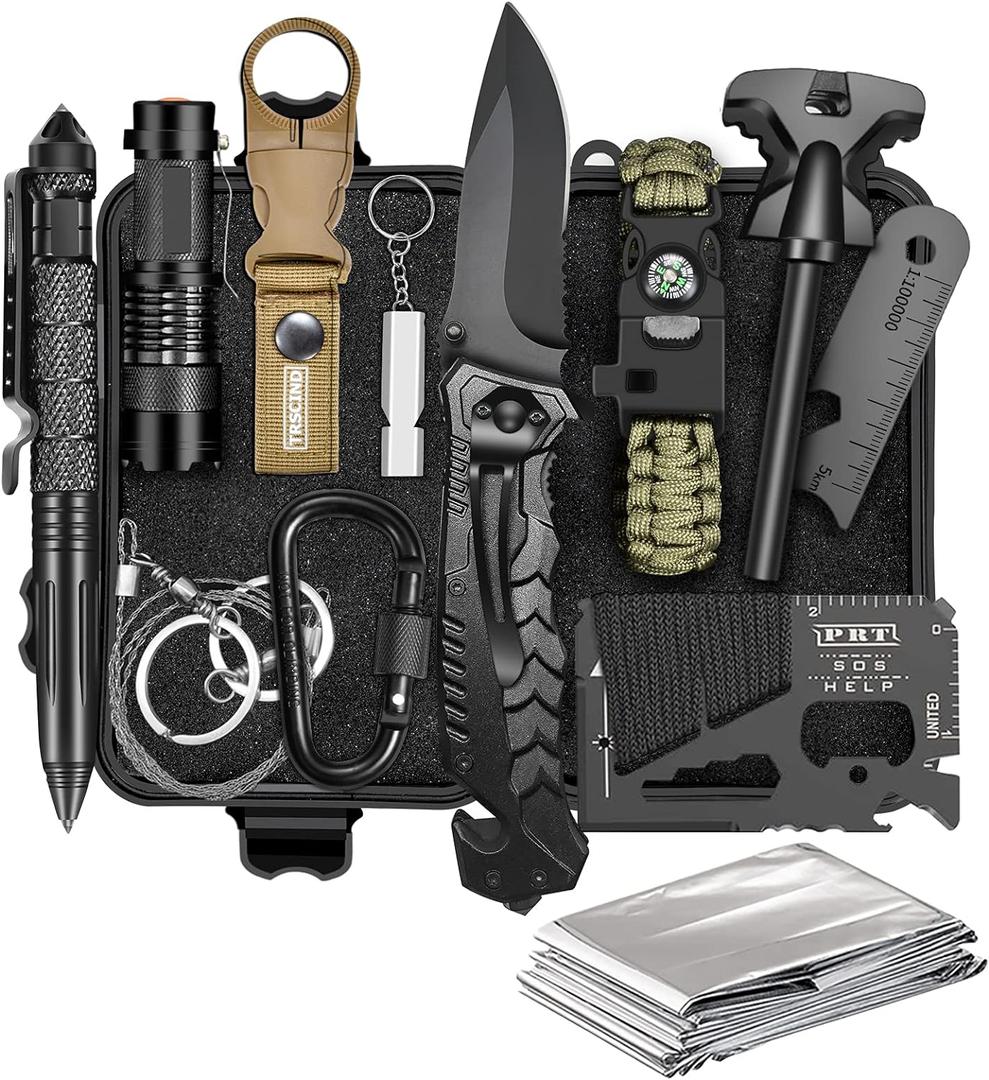 Gifts for Men Dad Husband - Valentines Day, Anniversary Birthday Gifts Idea for Him Boyfriend Man- Survival Kit 14 in 1, Survival Gear and Equipment, Fishing Hunting Camping Accessories, Cool Gadgets