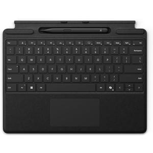 Microsoft Surface Pro Keyboard Without Pen Storage for Surface Pro Copilot+ (11th Edition), Pro 9 and 8, Alcantara Material, Black