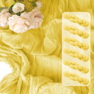 Light Yellow Cheesecloth Table Runner,6 Pack 21x120Inch-Gauze Table Runner Boho Cheese Cloth Table Runner for Wedding, Bridal & Baby Shower, Birthday Party,Spring Easter,Holiday Home Decor