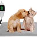 Pet Heating Pad, Temperature Adjustable Heated Bed, Digital Display Smart Heating Mat with Anti-bite Wire and Waterproof for Dogs, Cats,Rabbits,Chicken,etc (Small) (Small)