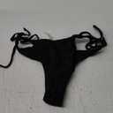 Rajputana Women's Tie Side Solid Bikini Bottom String Sexy Brazilian Bathing Suits Bottoms (Medium, Black)