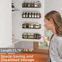 Spice Rack Wall Mounted, 4 Pack Pantry Door Organizer & Hanging Storage Baskets Organizer Wall Mount, Large Capacity Metal Spice Shelf for Kitchen Cabinet, Bathroom, Shower, Home Decor
