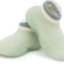 Baby Girls Boys First Walking Shoes Non Slip Soft Sole Sneakers Toddler Infant Sock Shoes Slipper socks (9-12 Months Infant, Light-green-2)