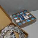 5 FT 144 LED Lighted Wall Christmas Tree with Decorative Balls, 8 Light Modes Plug in Half Christmas Tree, Hanging Flat Mounted Trees for Holiday Apartment Room (Silver, Blue and White)