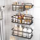 Shower Caddy, 3 Pack Large Capacity Bathroom Organizers and Storage, No Drilling Adhesive Rustproof Shelves with Soap Holder, Home Decor, Black