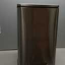 SIMPLI-MAGIC 50 Liter / 13.2 Gallon Soft-Close, Smudge Resistant Trash Can with Foot Pedal and Built in Filter- Stainless Steel, Sleek Finish (Silver)