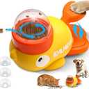 Small Dog Interactive Treat Dispenser Toy, Food Puzzle Slow Feeder (Yellow)