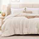 Love's cabin Beige King Size Comforter Set, 3-Piece Prewashed Bed Set with 1 Comforter (104 x 90 in) & 2 Pillowcases, Lightweight & Breathable for All Seasons | Soft, Breathable, Lightweight, Comfortable
