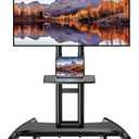 Perlegear Mobile TV Cart for 32-82 Inch Flat/Curved LED/LCD/OLED TVs Rolling TV Stand with Height Adjustable Shelf Max VESA 600x400mm up to 100lbs- Outdoor TV Stand Trolley with Wheels PGTVMC05-1