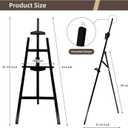 Adjustable Black Wooden Painting Easel, Pine Art Easel Stand Hold up to 43'', Painting Canvas for Wedding Sign and Poster, Drawing for Adults, Beginners and Students, Black