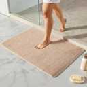TYUU Beige Bathroom Rugs, Ultra Soft Bath Rugs Non Slip Washable, Super Absorbent Quick Dry Bath Mat with Rubber Backing for Bathroom Floor, Shower, or Sink, Beige 24" x 36"