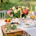 Cabilock 4Pcs Artificial Eucalyptus Candle Rings Wreaths for Pillar Candles Boho Wedding Table Centerpieces Spring Home Party Decor