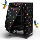 Tchvt Nighttime Bird Cage Covers with Zipper Panel Blackout Birdcage for Winter Universal Breathable Large Good Night Enclosure for Bird (Polka Dot, 38x24x48 inch)