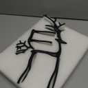 Christmas Decorations - Set of 2 Black Reindeer Statues - Modern Aluminum Alloy Xmas Figurines - Elegant Indoor Holiday Decor - Table Centerpieces - Ideal for Mantel Living Room Bedroom Office