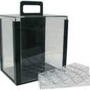 Brybelly 1000 Chip Clear Acrylic Poker Chip Carrier - Includes 10 Racks