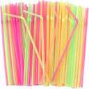 Flexible Plastic Straws Disposable, Vibrant & Colorful Assortment Bendy, Stylish Drinking Straws for Every Occasion & Party Decoration, 175 Count