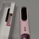 Go Brush Pro 2026 Hair Straightener Brush 300 Million Negative Ionic Portable Hair Straightener Comb for Women with 4 Temps Fast Heating MCH Ceramic Coating Smooth Frizz Hair Light Pink