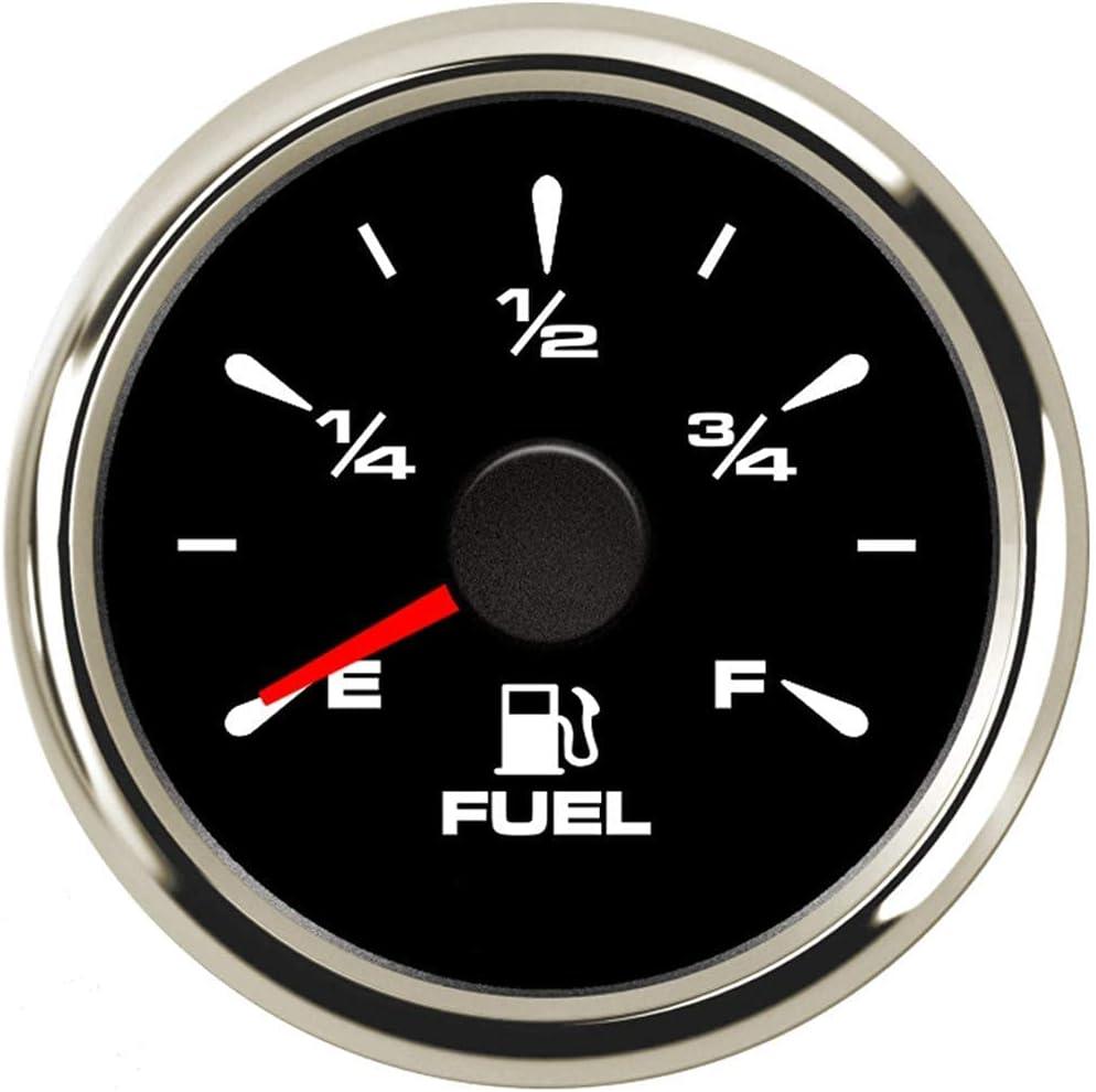Marine Fuel Gauge Aftermarket Fuel Level Gauge (E-1/2-F) Marine Automotive Replacement Gauge 240-33ohm 0-190ohm 240-30ohm 0-180ohm 10-180ohm Motorcycle Car Truck Vehicle 2"(52mm) Black