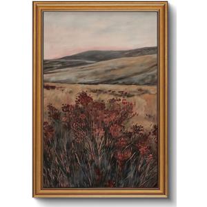 Gold Framed Wall Art Vintage Wildflower Canvas Wall Art Moody Landscape Artwork Nature Botanical Flower Prints Rustic Cottagecore Picture for Living Room Farmhouse Office Decor, 16x24