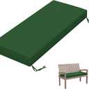 Outdoor Bench Cushion 45×18×3.5 in Thick Waterproof Patio Furniture Cushions, Patio Porch Swing Replacement Seat Pad with Tie Straps and Anti-Slip, for Backyard Garden, Green