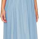 Aigeman Women Strapless Tube Maxi Dress Flowy Swing Long Sundress Sleeveless Summer Boho Beach Dress with Pokets 330 (XL)