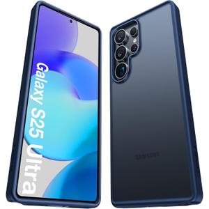 TORRAS Shockproof for Samsung Galaxy S25 Ultra Case, 12FT Military-Grade Protection, Slim Case for Samsung S25 Ultra Case, Matte Translucent Blue, Thin, Guardian Series