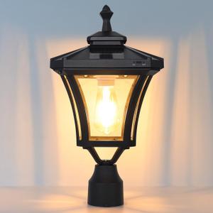 Outdoor Solar Lamp Post Light, WG4345Q-A Dusk to Dawn Bright Colored LED Waterproof 3-Inch Aluminum Post Light for Pole Deck Yard Garden Gates Patio Walkway, 18 x 7.68 x 7.68 inches