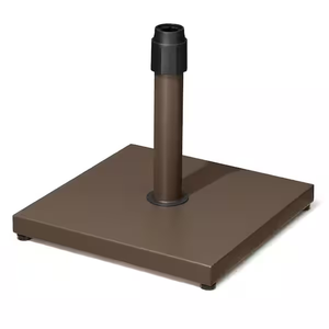 43 lb. Square Metal Concrete Patio Umbrella Base Holder in Brown
