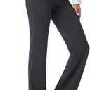 Tapata Women's 32'' Stretchy Bootcut Dress Pants with Pockets Tall, Petite, Regular for Office Work Business, S (Charcoal)