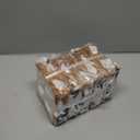 Yeaqee 50 Pcs Mini Metallic Paper Gift Bags with Handles 4x2.75x4.5'' Tiny Small Gift Bags with Thank You Tag for Wedding Graduation Birthday Party Return Gifts Jewelry Business (White,Rose Gold)