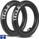 2-Pcs Thickened 14x3.0-inch Inner Tube Set with 2 Steel Valve Caps 14-inch E-Bike Inner Tubes with Schrader Valves Suitable for Electric Tricycles and E-Bikes Replacement Inner Tubes