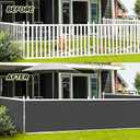 LOVE STORY 3'x10' Dark Grey Balcony Privacy Screen Fence Cover (HDPE) UV Protection Weather-Resistant 3 FT Height Shield for Deck, Patio, Backyard, Outdoor Pool, Porch, Railing