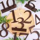 FYSUIMU 20Pcs Wedding Table Numbers 1-20 Rustic Wooden Table Numbers with Stands Wood Place Card Number Sign Display Markers for Wedding Reception Centerpiece Event Catering Party Supplies