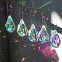 HDCRYSTALGIFTS 12pcs Suncatcher Crystal 50mm AB Loquat Shape Chandelier Parts Drops Prisms Hanging Crystal Sun Catchers,Colorful Glass Ornaments for Christmas Tree