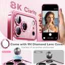 Glitter for iPhone 17 Pro Max Case with Eye-catching Integrated Lens Protection, [Sparkly Bling Back Panel] [Seamless Work with Magsafe] Cute Women Girly Magnetic Case for iPhone 17 Pro Max 6.9" Pink