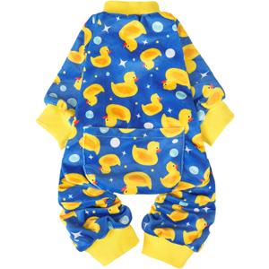PUPTECK Soft Fleece Dog Pajamas for Small Medium Dogs, Dog Onesie Puppy Sweaters Clothes Jumpsuit Pjs, Cute Jammies Cat Coat Pet Costume Apparel (XX-Large(CHEST 26", BACK 20"), Blue)