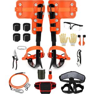 Tree Climbing Spikes Set, 350lbs Load Capacity,1 Pair Climbing Spurs, Tree Climbing Gear with Straps and Spike Protectors, Arborist Equipment for Climbers, Hunting, Lumberjack