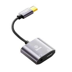 USB C to Dual USBC Headphone and Charger Adapter, USB C Splitter 1 in 2 Out Male to Female Audio Dongle Cable with 60W Fast Charging for iPhone 16/15, Samsung Galaxy S25/S24/S23