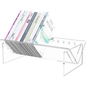 RekRang Acrylic Desk Bookshelf,Small Desktop Bookcases Clear Book Shelf Organizer for Home Office School,Book Stand Display Rack for CDs Magazines Books (Transparent Color)