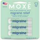 MOXE Migraine Relief Nasal Inhalers, Essential Oils for Headaches & Tension Relief, Portable Aromatherapy, Easy-to-Use, Pure & Undiluted, Peppermint, Spearmint, Eucalyptus, Tea Tree, USA Made, 3 Pack