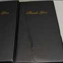 Restaurant Check Presenters - Guest Check Card Holder with Gold Thank You Imprint - 5.5" x 10" (Black, 2 Pack)