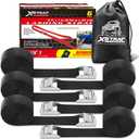XSTRAP STANDARD Cam Buckle Straps 6PK 8FT Powersports Tie-Downs 1-Inch Black Lashing Straps with Carry Bag, for Securing Cargo, Luggage, Motorcycles, Kayak