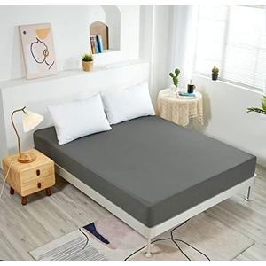NHNHN Fitted Sheet-Deep Pockets-Soft Microfiber-Easy Care-Shrinkage and Fade Resistant-Fitted Sheets Full Size for Girl Woman Teens Kids-Only 1 Fitted Sheet (Full,Dark Grey)