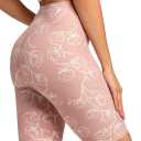 Conceited High Waisted Ultra Soft Leggings for Women - Capri Length and Biker Shorts (Cotton Blossom)