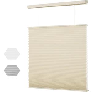 MYshade Top Down Bottom UpTDBU Cellular Shades, 1.5 inch Cordless Light Filtering Privacy Light Control Sheer & Room Darkening Honeycomb Blinds for Home Bedroom Office, 33" W x 72" H, Beige