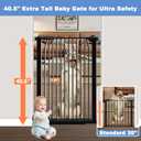 65.7"-72.2" Extra Wide Baby Gate, 40.5" Tall Dog Gate Indoor,Walk Through Pet Gates for Doorways Kitchen No Drilling Auto Close Pressure Mounted Safety Child Toddler Gate, Black