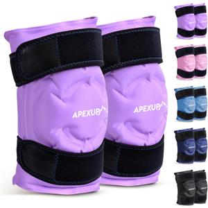 APEXUP Ice Pack for Knee Pain Relief, Large Reusable Wrap After Surgery, Flexible Gel Cold Pack for Injuries, Pain Relief for Back, Shoulder, Elbow, Ankle and Leg (Purple, L, 2PK)