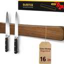 Swaitee Magnetic Knife Holder for Wall, 16 Inch Wood Knife Strip with Strong Magnetism, Kitchen Accessories Organizer, Housewarming Gifts for New Home, Storage Space Savers for Apartment/Rv/Farmhouse (Brown)